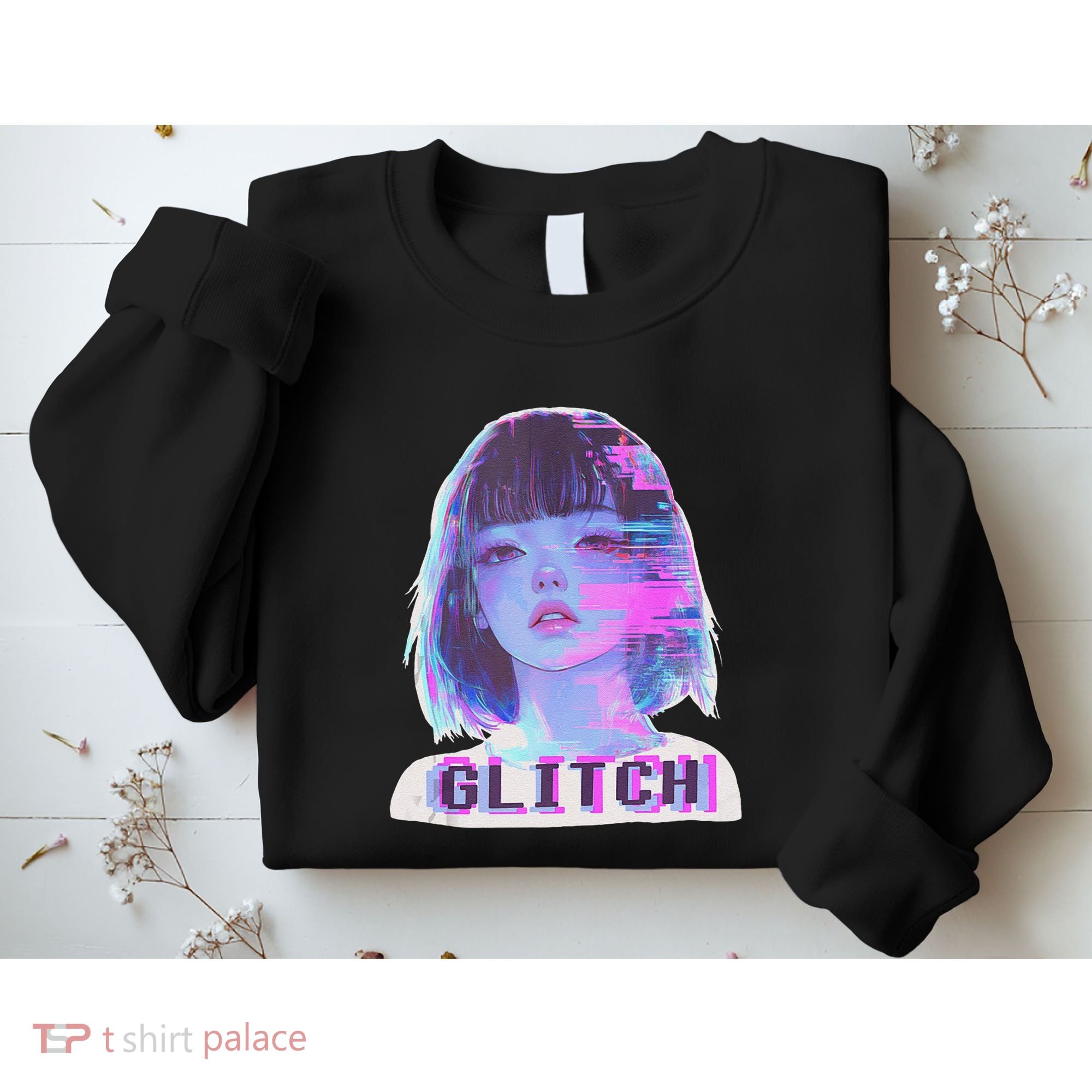 Japanese Vaporwave Edgy Sad Glitch Anime Aesthetic Sweatshirt