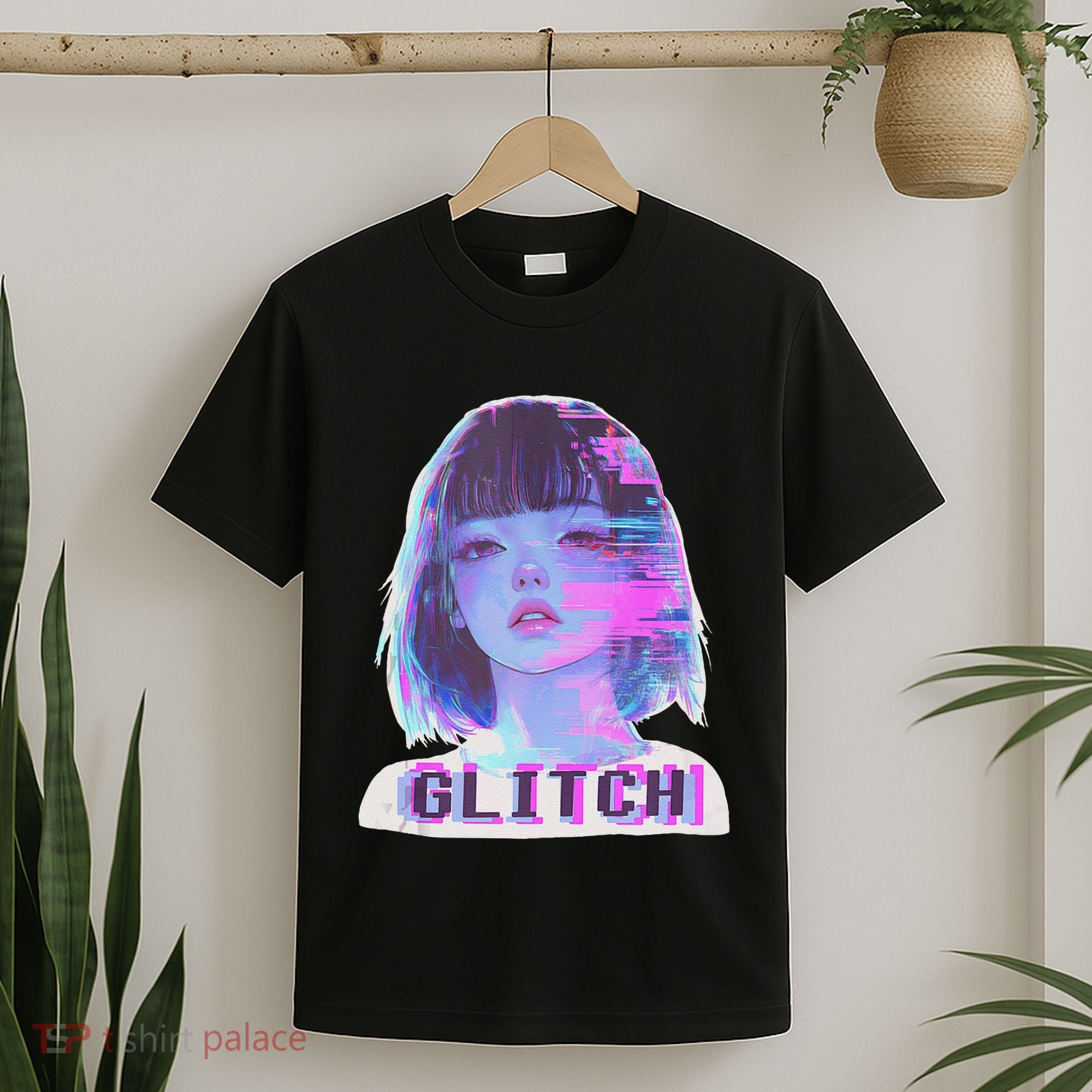 Japanese Vaporwave Edgy Sad Glitch Anime Aesthetic T-Shirt