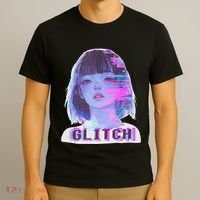 Japanese Vaporwave Edgy Sad Glitch Anime Aesthetic T-Shirt thumb 3