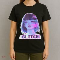 Japanese Vaporwave Edgy Sad Glitch Anime Aesthetic T-Shirt thumb 4