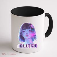 Japanese Vaporwave Edgy Sad Glitch Anime Aesthetic Coffee Mug thumb 1