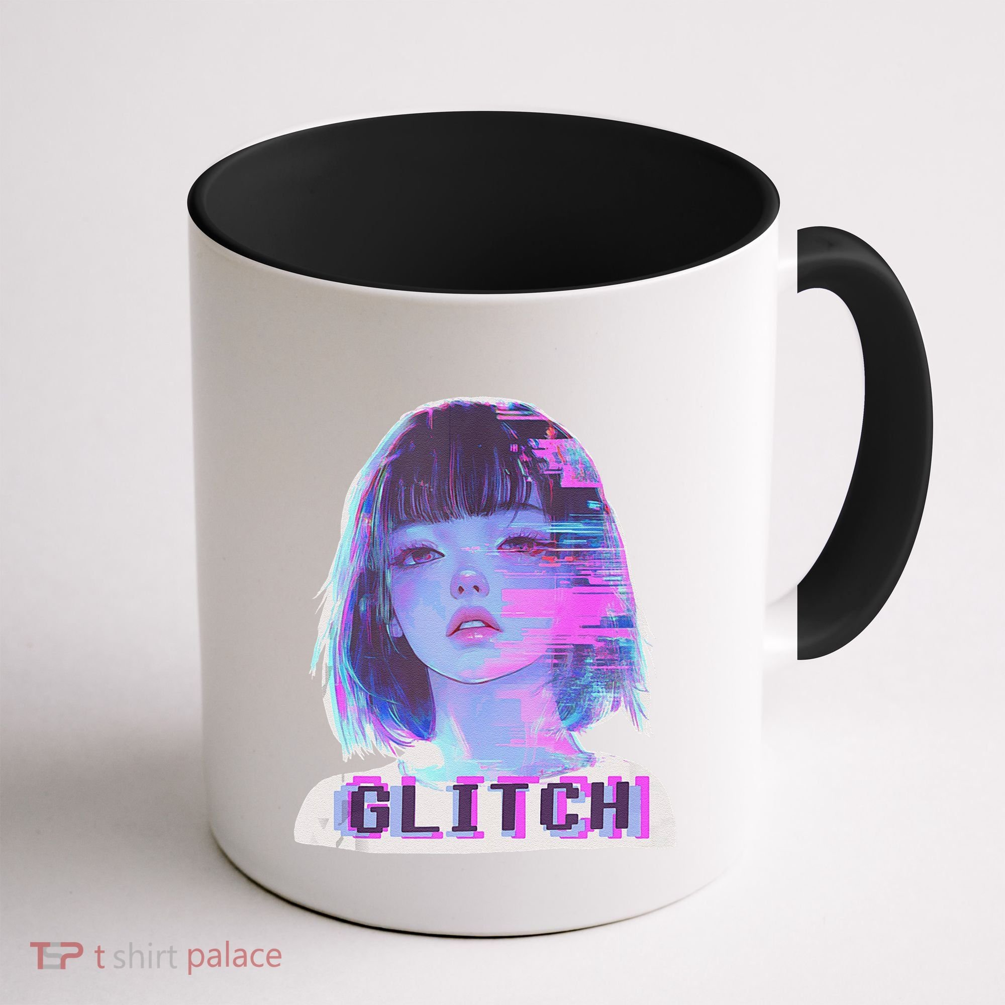 Japanese Vaporwave Edgy Sad Glitch Anime Aesthetic Coffee Mug