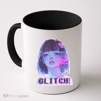 Japanese Vaporwave Edgy Sad Glitch Anime Aesthetic Coffee Mug thumb 0