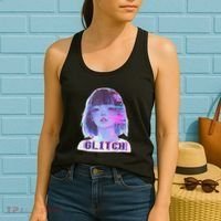 Japanese Vaporwave Edgy Sad Glitch Anime Aesthetic Women's Tank Top thumb 2