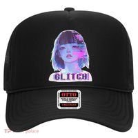 Japanese Vaporwave Edgy Sad Glitch Anime Aesthetic Hat thumb 0