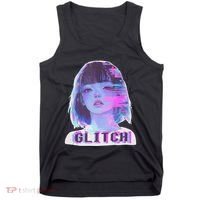 Japanese Vaporwave Edgy Sad Glitch Anime Aesthetic Tank Top thumb 0