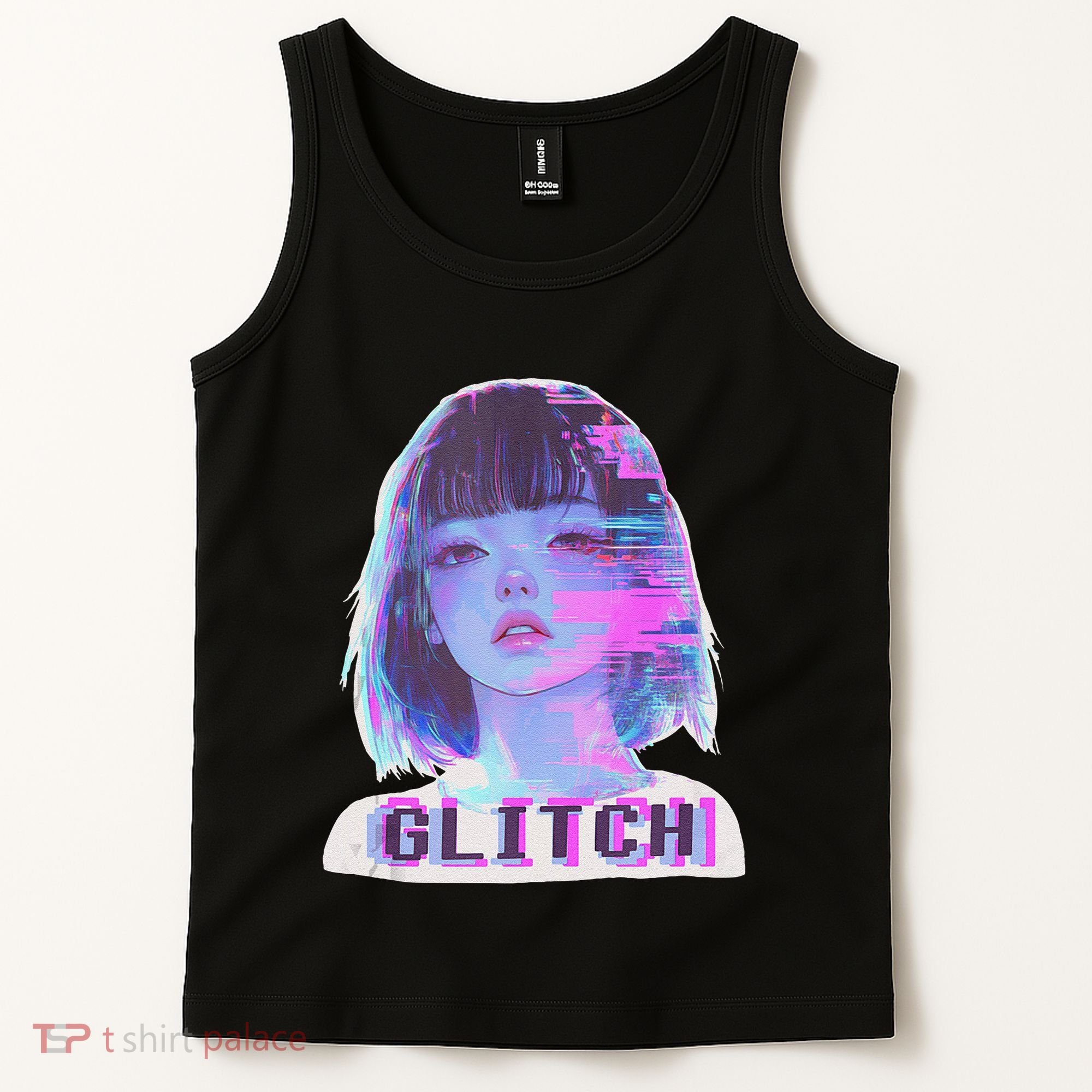 Japanese Vaporwave Edgy Sad Glitch Anime Aesthetic Tank Top