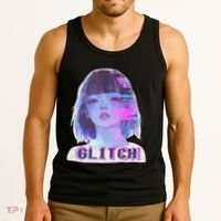 Japanese Vaporwave Edgy Sad Glitch Anime Aesthetic Tank Top thumb 3