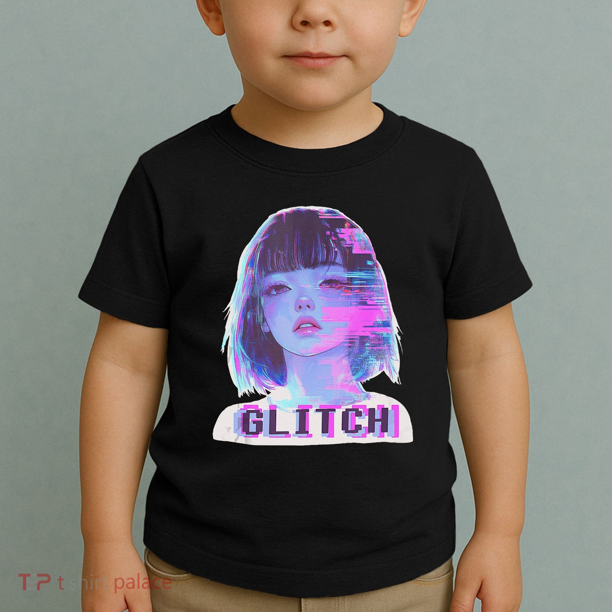 Japanese Vaporwave Edgy Sad Glitch Anime Aesthetic Toddler T-Shirt