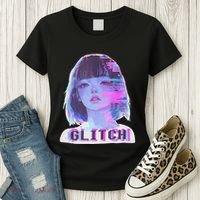 Japanese Vaporwave Edgy Sad Glitch Anime Aesthetic Women's T-Shirt thumb 3