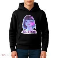 Japanese Vaporwave Edgy Sad Glitch Anime Aesthetic Kids Hoodie thumb 4