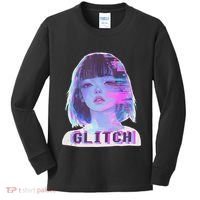 Japanese Vaporwave Edgy Sad Glitch Anime Aesthetic Kids Long Sleeve Shirt thumb 0