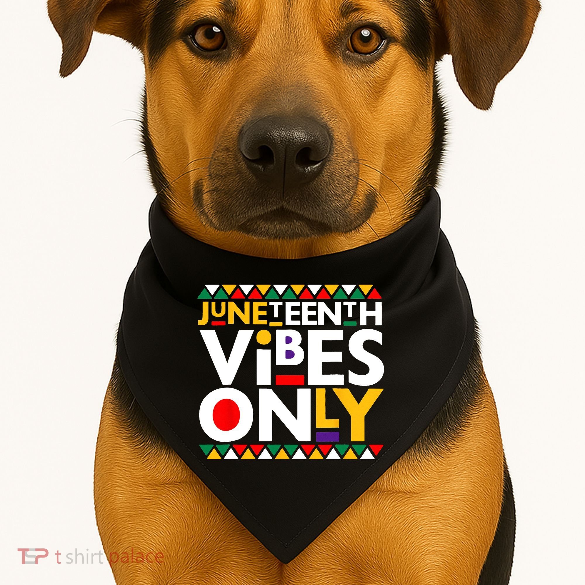 Juneteenth Vibes Only 1865 African American USA-Made Doggie Bandana