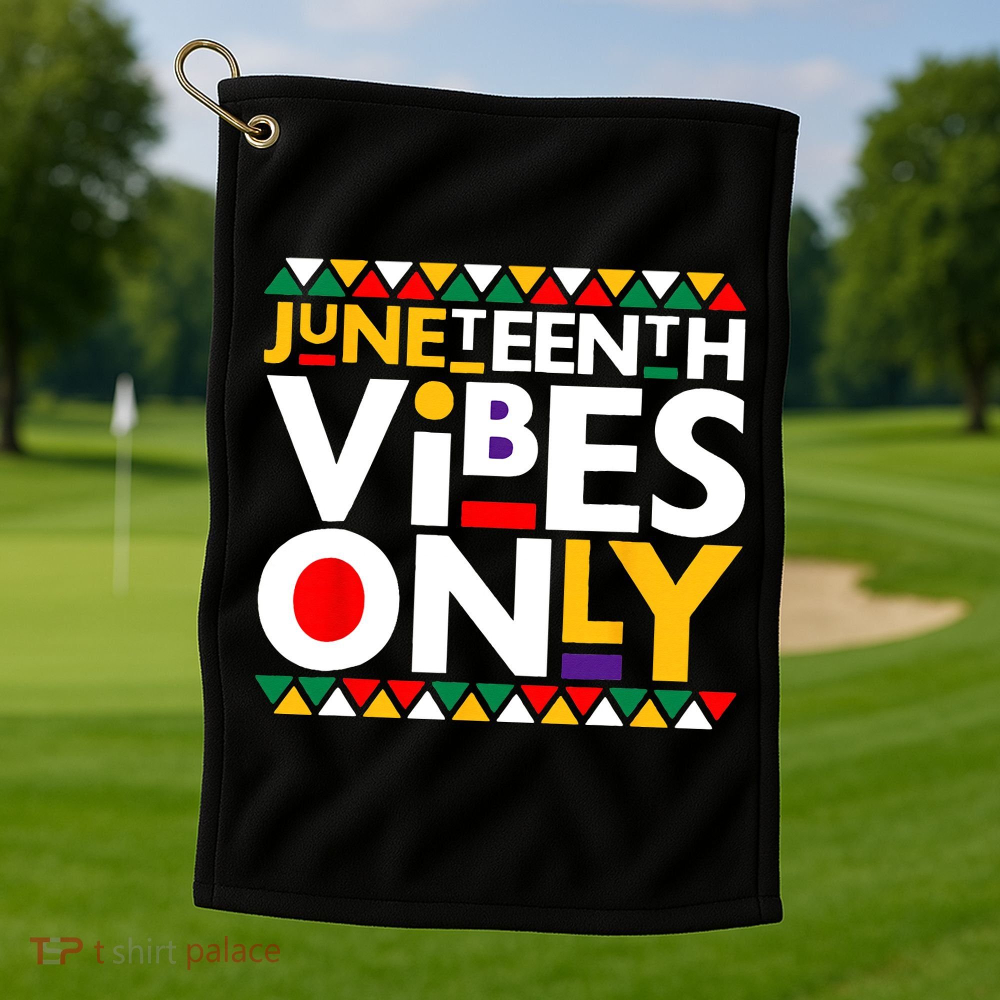 Juneteenth Vibes Only 1865 African American Golf Towel