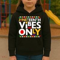 Juneteenth Vibes Only 1865 African American Kids Hoodie thumb 3