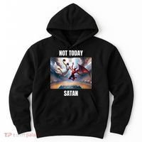 Jesus Vs Satan Playing Basketball Not Today Satan Hoodie thumb 0