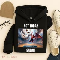 Jesus Vs Satan Playing Basketball Not Today Satan Hoodie thumb 4