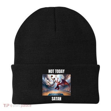 Jesus Vs Satan Playing Basketball Not Today Satan Beanie