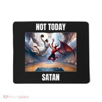 Jesus Vs Satan Playing Basketball Not Today Satan Mousepad thumb 0