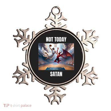 Jesus Vs Satan Playing Basketball Not Today Satan Ornament