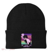 Japanese Vaporwave Sad Anime Game Over Indie Aesthetic Gift Beanie thumb 0