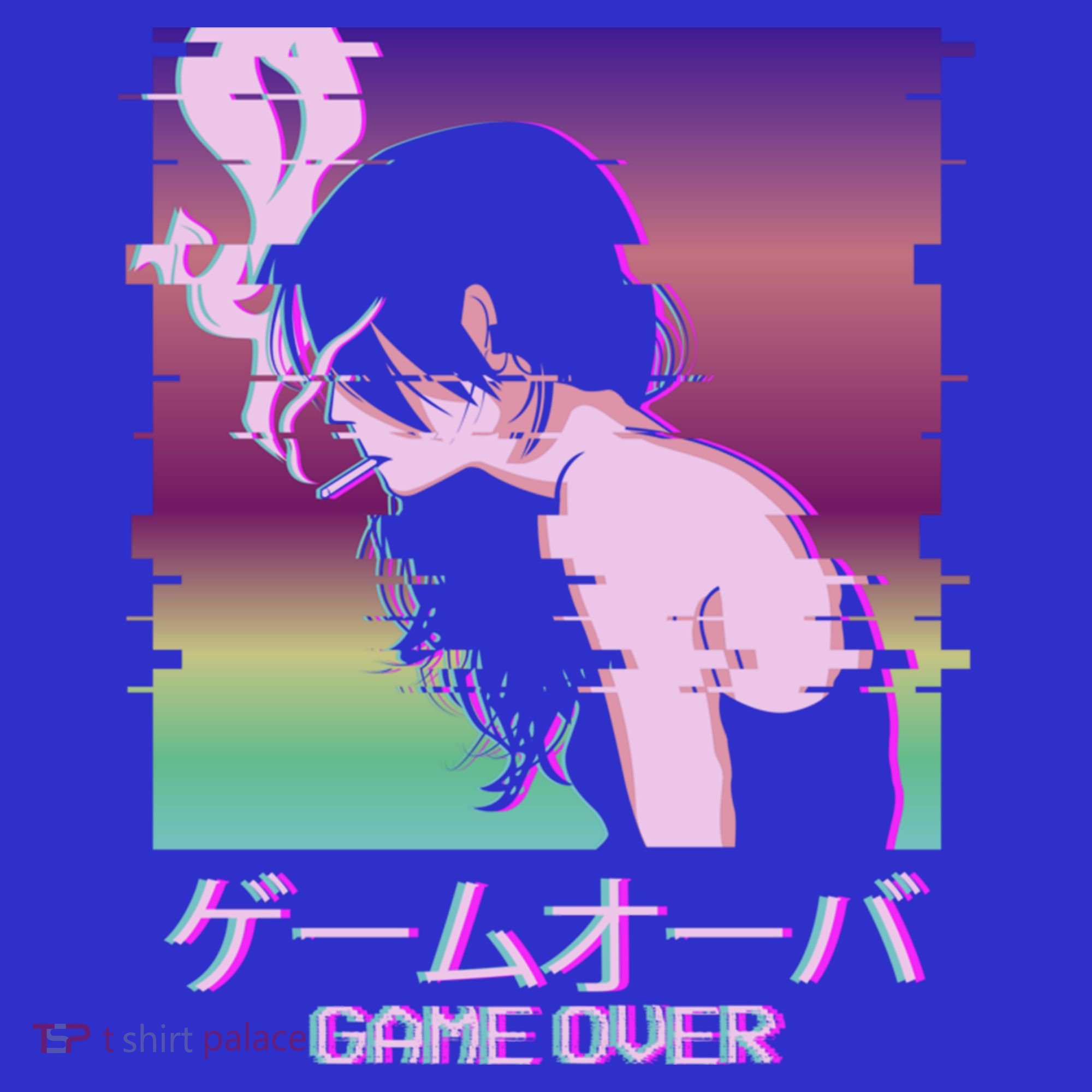 Japanese Vaporwave Sad Anime Game Over Indie Aesthetic Gift Hoodie