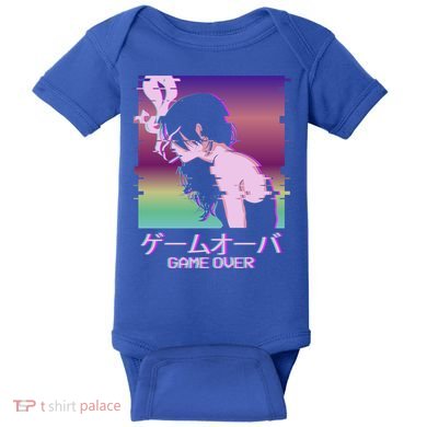 Japanese Vaporwave Sad Anime Game Over Indie Aesthetic Gift Baby Bodysuit