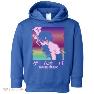Japanese Vaporwave Sad Anime Game Over Indie Aesthetic Gift Toddler Hoodie