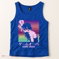 Japanese Vaporwave Sad Anime Game Over Indie Aesthetic Gift Tank Top thumb 2