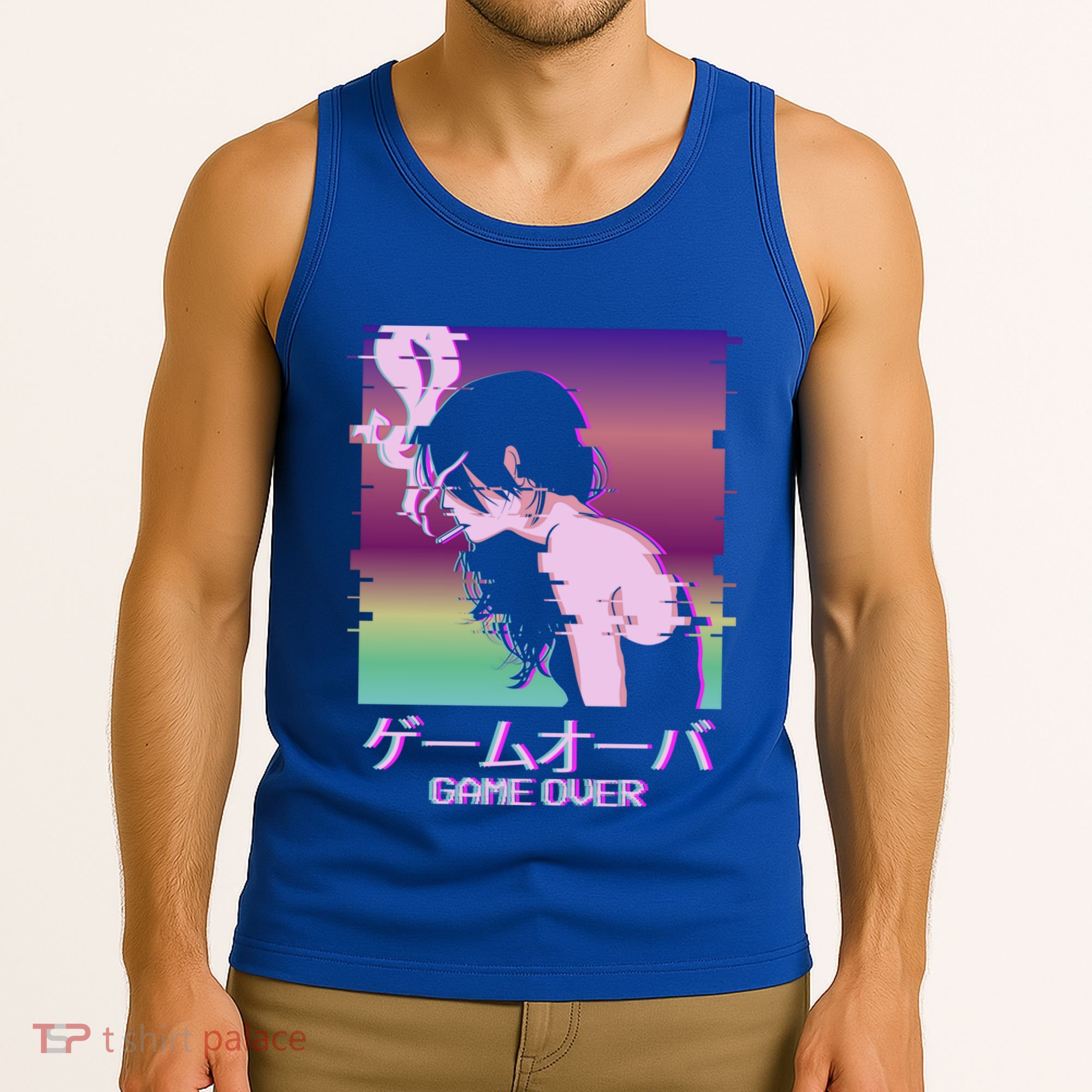 Japanese Vaporwave Sad Anime Game Over Indie Aesthetic Gift Tank Top