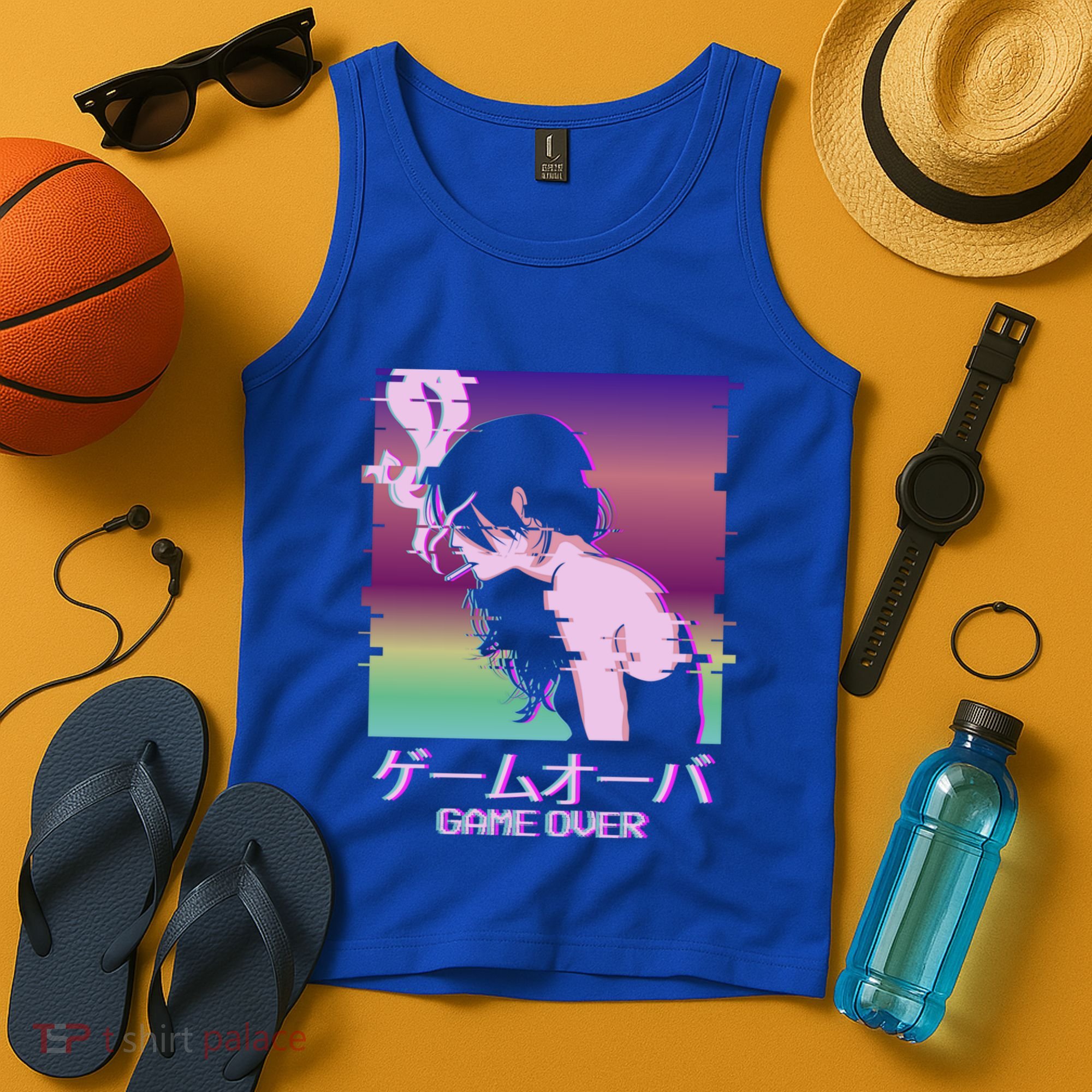 Japanese Vaporwave Sad Anime Game Over Indie Aesthetic Gift Tank Top