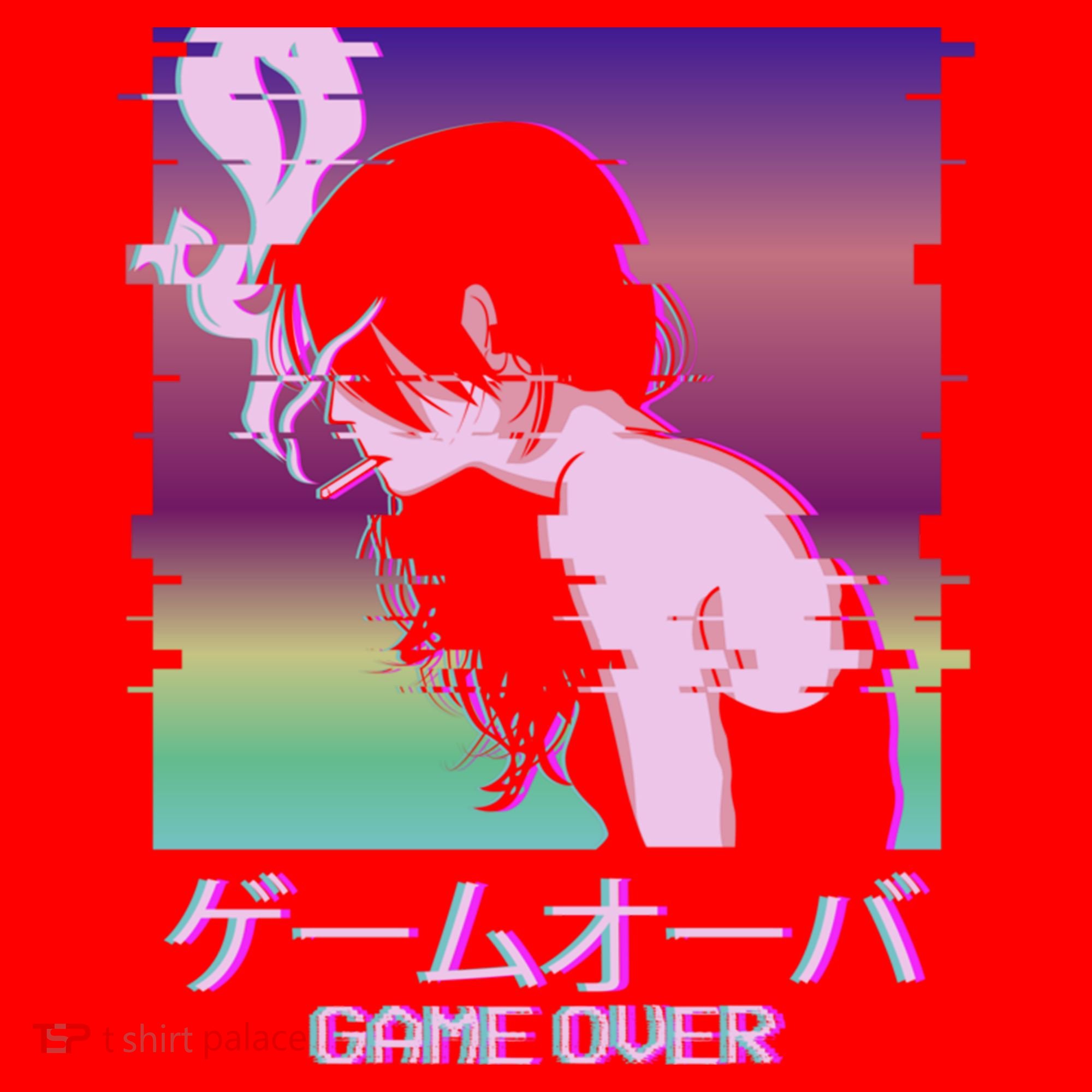 Japanese Vaporwave Sad Anime Game Over Indie Aesthetic Gift Santa Hat