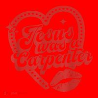 Jesus Was A Carpenter Groovy Christian Bible Santa Hat thumb 1