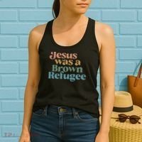 Jesus Was A Brown Refugee Women's Tank Top thumb 2