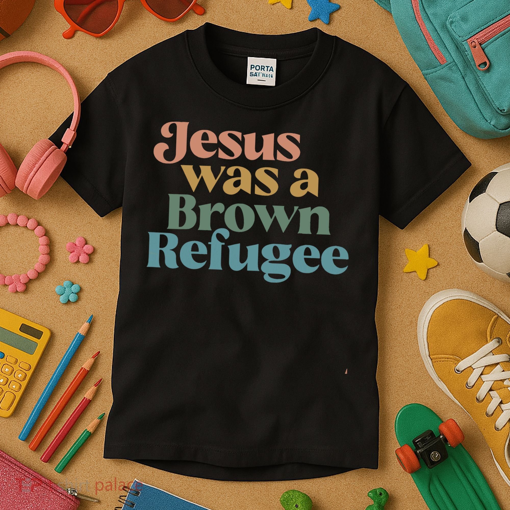 Jesus Was A Brown Refugee Kids T-Shirt