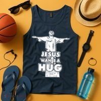 Jesus Wants A Hug Tank Top thumb 4