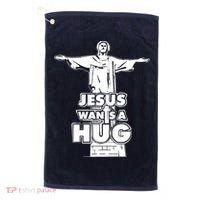 Jesus Wants A Hug Golf Towel thumb 0
