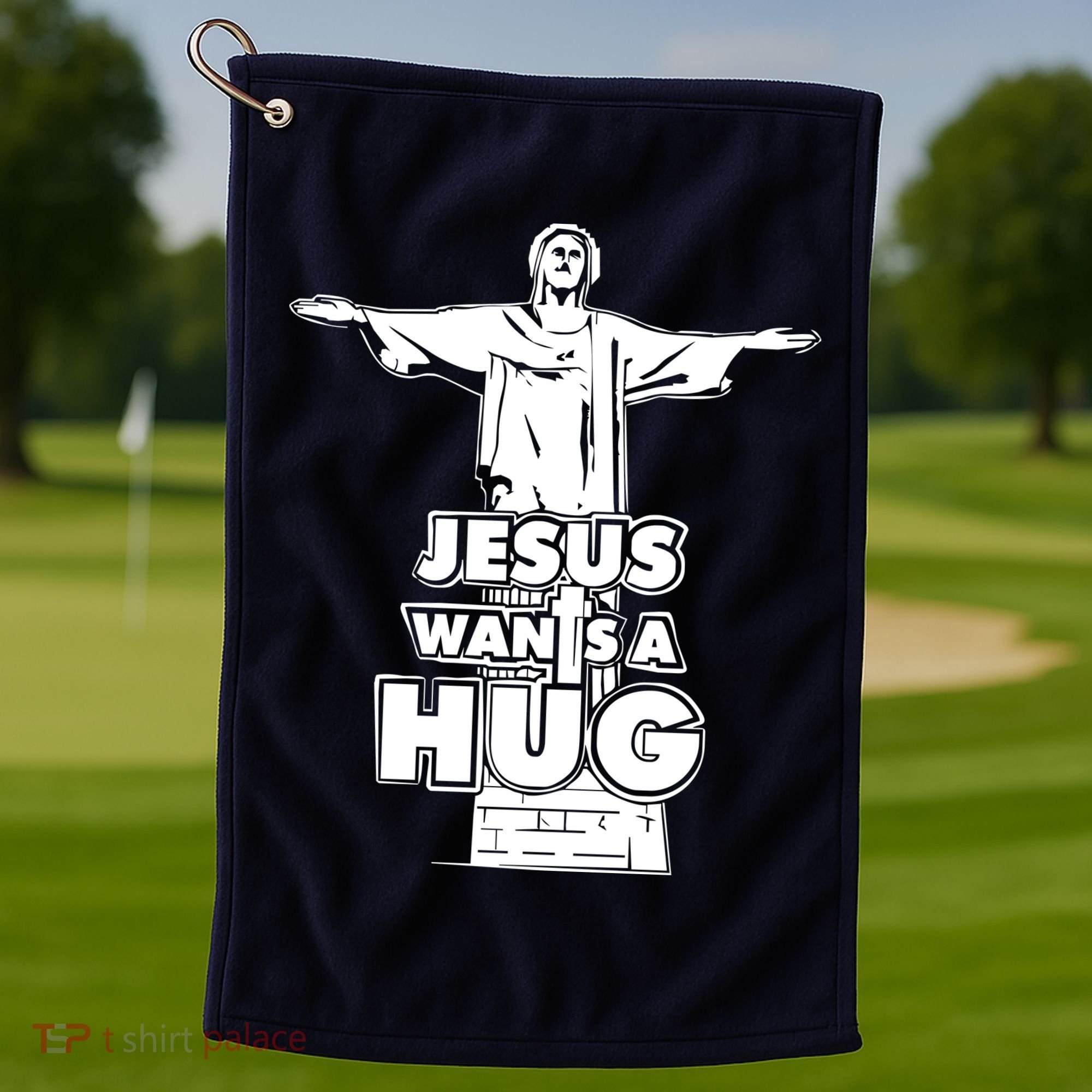 Jesus Wants A Hug Golf Towel