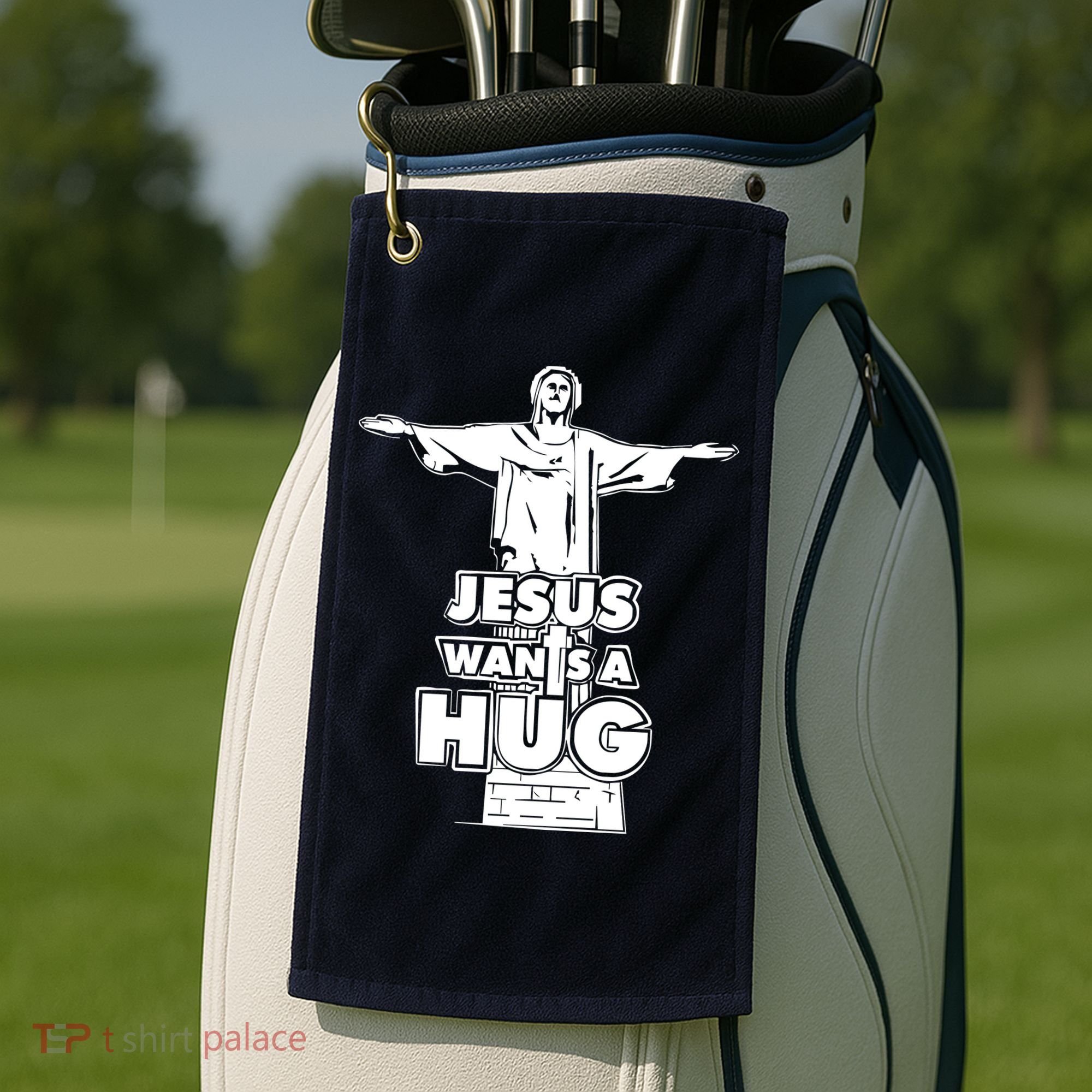 Jesus Wants A Hug Golf Towel