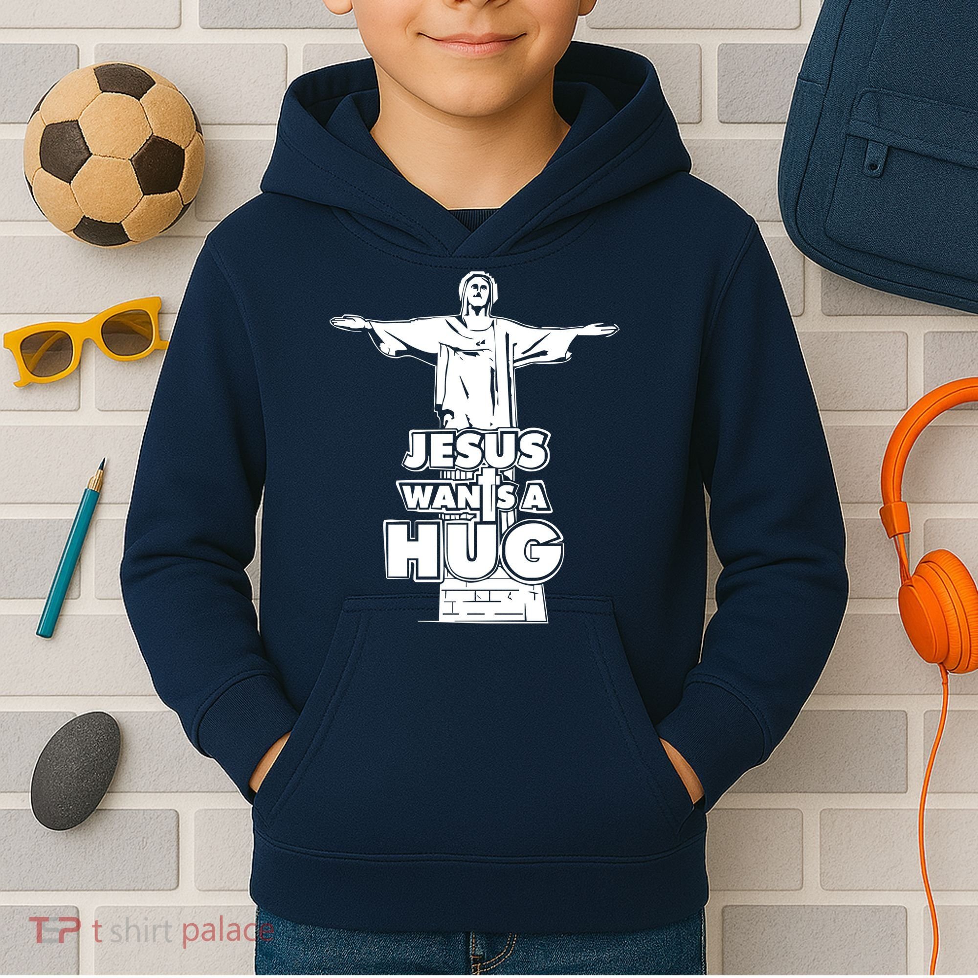 Jesus Wants A Hug Kids Hoodie