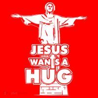 Jesus Wants A Hug Santa Hat thumb 1