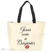 Jesus Was A Carpenter Christian Bible Verse Tote Bag thumb 0