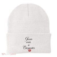 Jesus Was A Carpenter Christian Bible Verse Beanie thumb 0