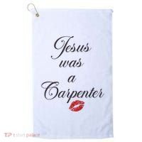 Jesus Was A Carpenter Christian Bible Verse Golf Towel thumb 0