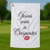 Jesus Was A Carpenter Christian Bible Verse Golf Towel thumb 1
