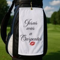 Jesus Was A Carpenter Christian Bible Verse Golf Towel thumb 2