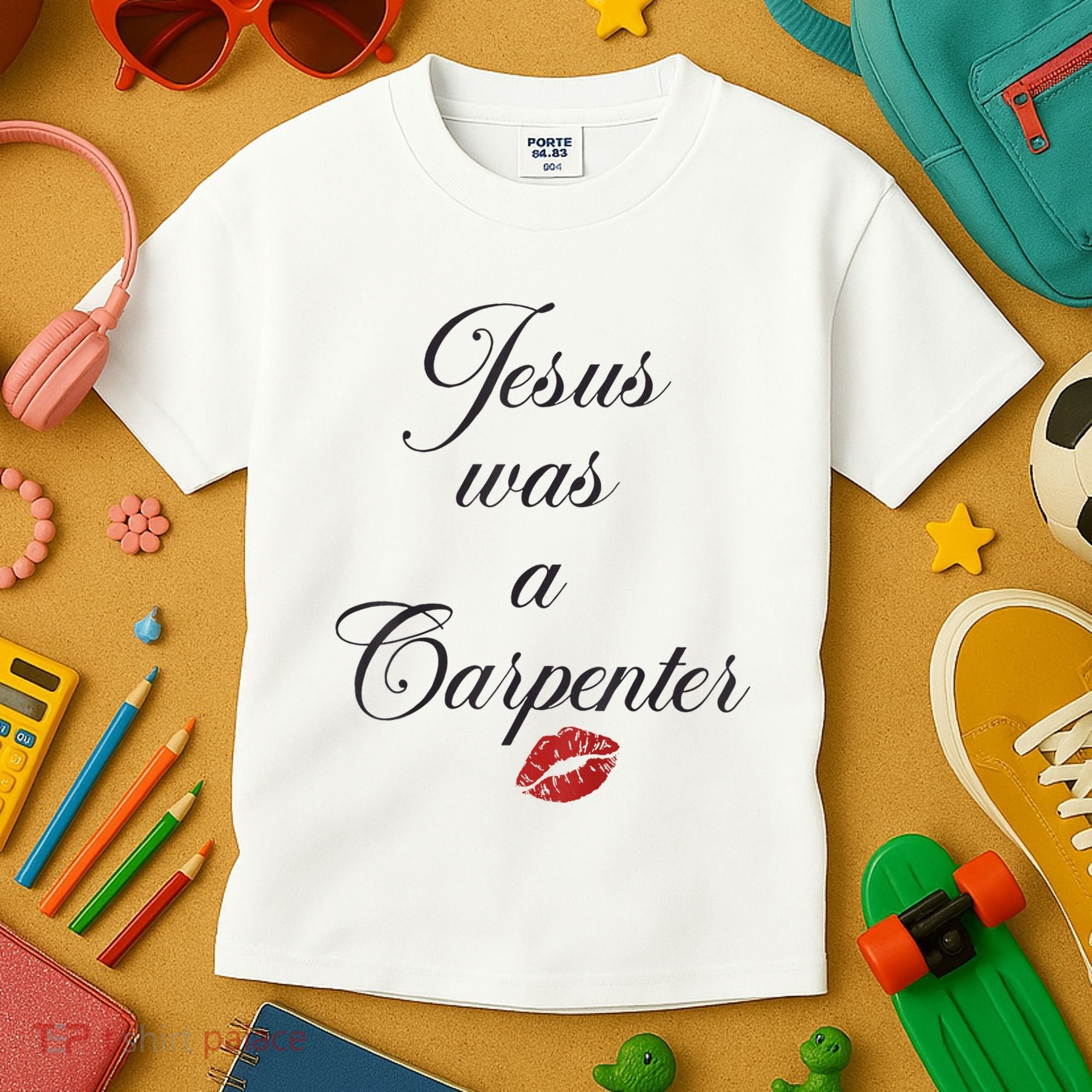 Jesus Was A Carpenter Christian Bible Verse Kids T-Shirt