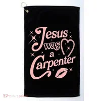 Jesus Was A Carpenter Golf Towel thumb 0