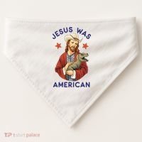 Jesus Was American USA-Made Doggie Bandana thumb 0