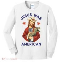 Jesus Was American Kids Long Sleeve Shirt thumb 0